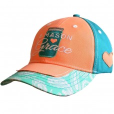 NEW MUJER AMASON GRACE MINT CORAL RELIGIOUS CHERISHED GIRL CAP HAT  eb-72166767